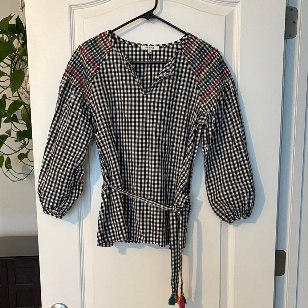 MADEWELL gingham top NWOT - Picture 3 of 10